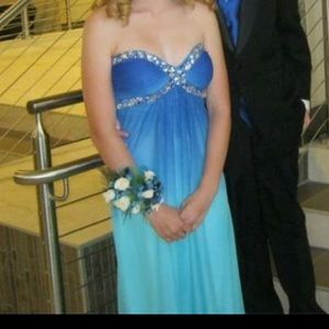 Blue ombré prom dress